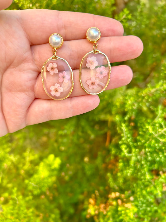 Pink flower dangles