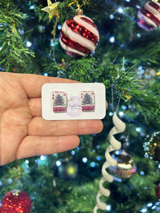 Christmas Jumper Print Studs