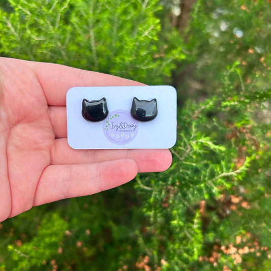 Cat Silhouette Studs